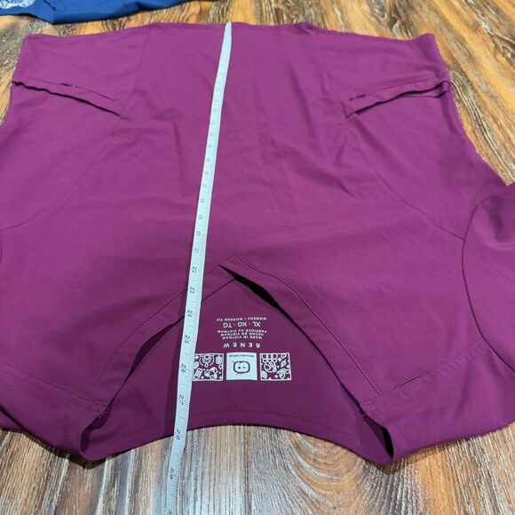 Wonder Wink Women's L / XL Scrub Top Shirts Navy Blue Burgundy / Maroon Large - Picture 6 of 7